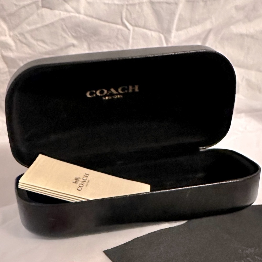 Coach Clamshell Eyeglass Case and Coach branded cloth for cleaning lenses